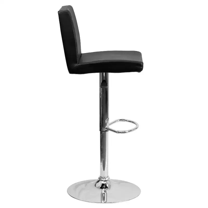 Tabouret de bar contemporain Flash Furniture en vinyle, hauteur réglable, avec dossier à panneaux et base chromée