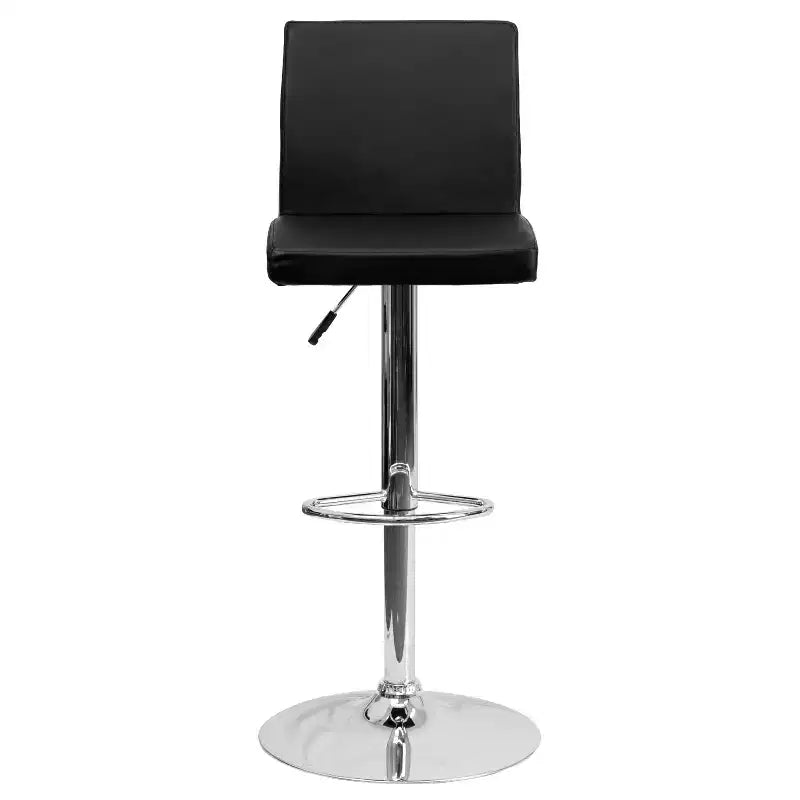 Tabouret de bar contemporain Flash Furniture en vinyle, hauteur réglable, avec dossier à panneaux et base chromée