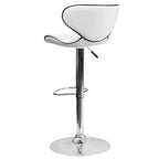 Tabouret de bar contemporain et confortable en vinyle mi-dossier, réglable en hauteur, avec base chromée de Flash Furniture