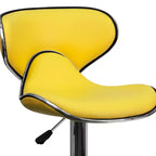 Tabouret de bar contemporain et confortable en vinyle mi-dossier, réglable en hauteur, avec base chromée de Flash Furniture