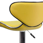 Tabouret de bar contemporain et confortable en vinyle mi-dossier, réglable en hauteur, avec base chromée de Flash Furniture