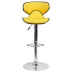 Tabouret de bar contemporain et confortable en vinyle mi-dossier, réglable en hauteur, avec base chromée de Flash Furniture