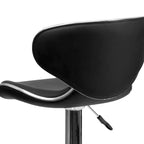 Tabouret de bar contemporain et confortable en vinyle mi-dossier, réglable en hauteur, avec base chromée de Flash Furniture