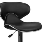Tabouret de bar contemporain et confortable en vinyle mi-dossier, réglable en hauteur, avec base chromée de Flash Furniture