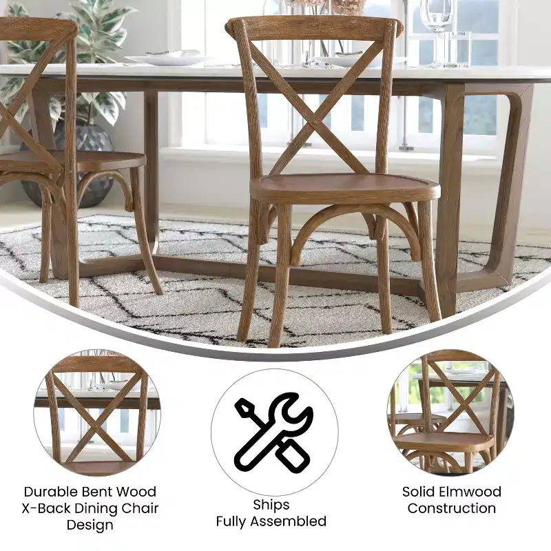 Chaise avec dossier en X Flash Furniture Advantage