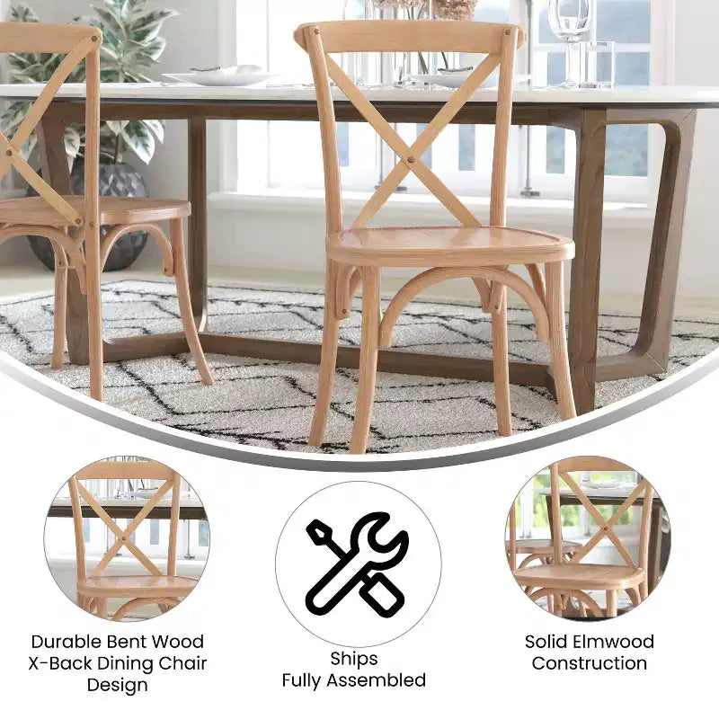 Chaise avec dossier en X Flash Furniture Advantage
