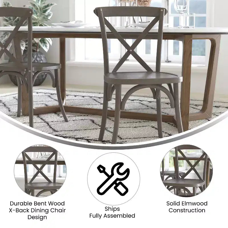Chaise avec dossier en X Flash Furniture Advantage