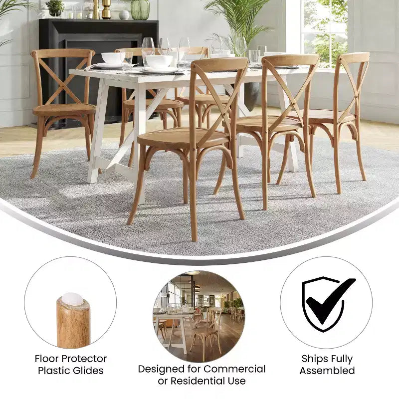 Chaise avec dossier en X Flash Furniture Advantage