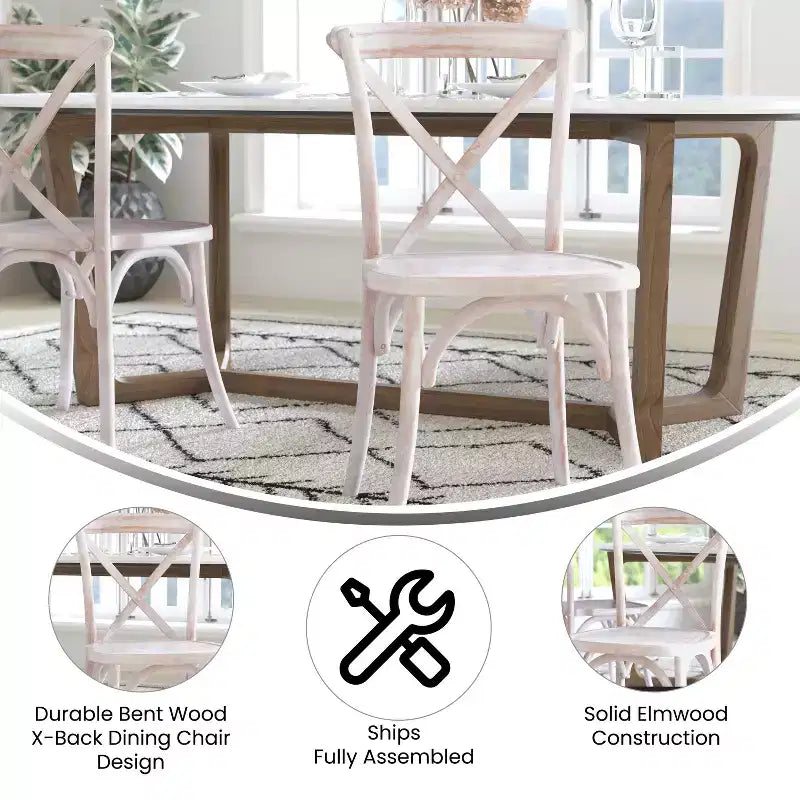 Chaise avec dossier en X Flash Furniture Advantage