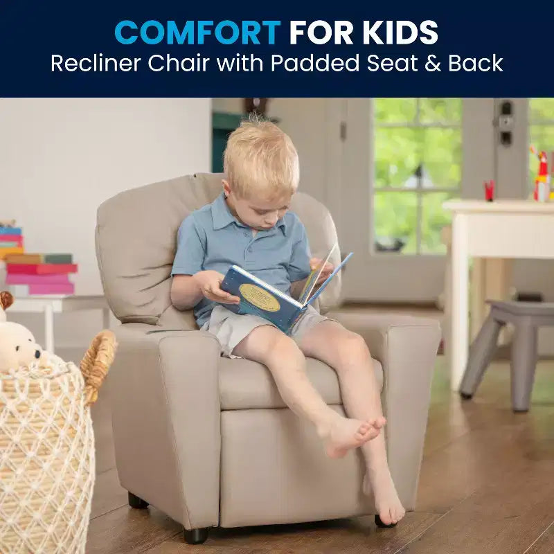 Fauteuil inclinable contemporain pour enfants Flash Furniture avec porte-gobelet