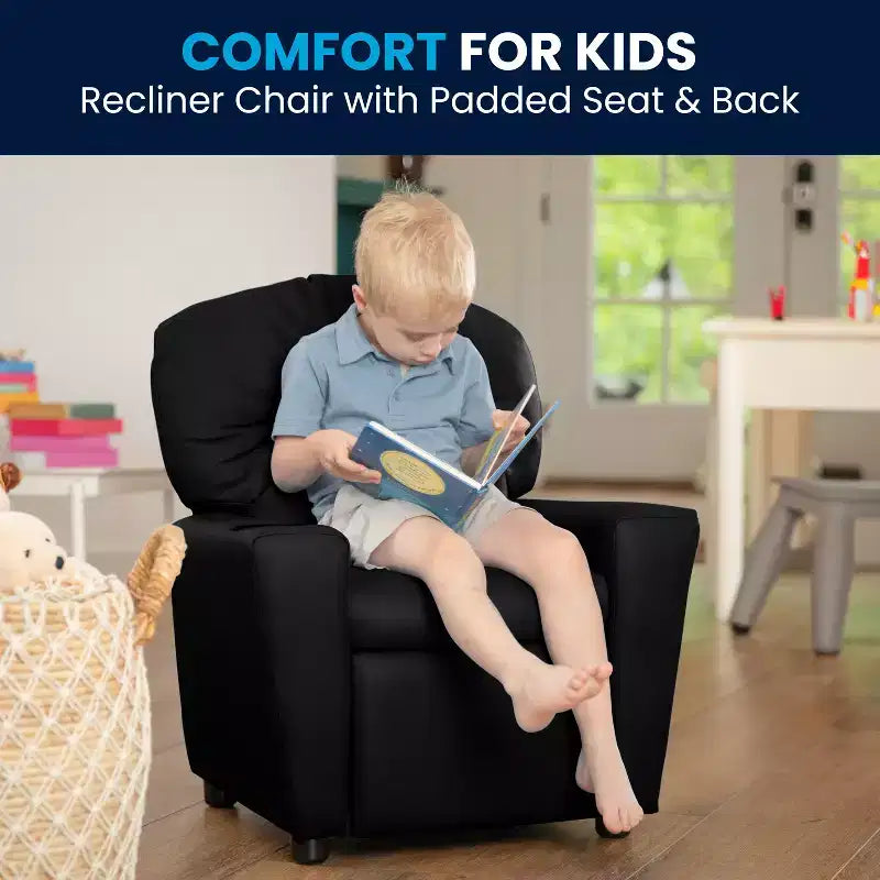 Fauteuil inclinable contemporain pour enfants Flash Furniture avec porte-gobelet