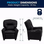 Fauteuil inclinable contemporain pour enfants Flash Furniture avec porte-gobelet