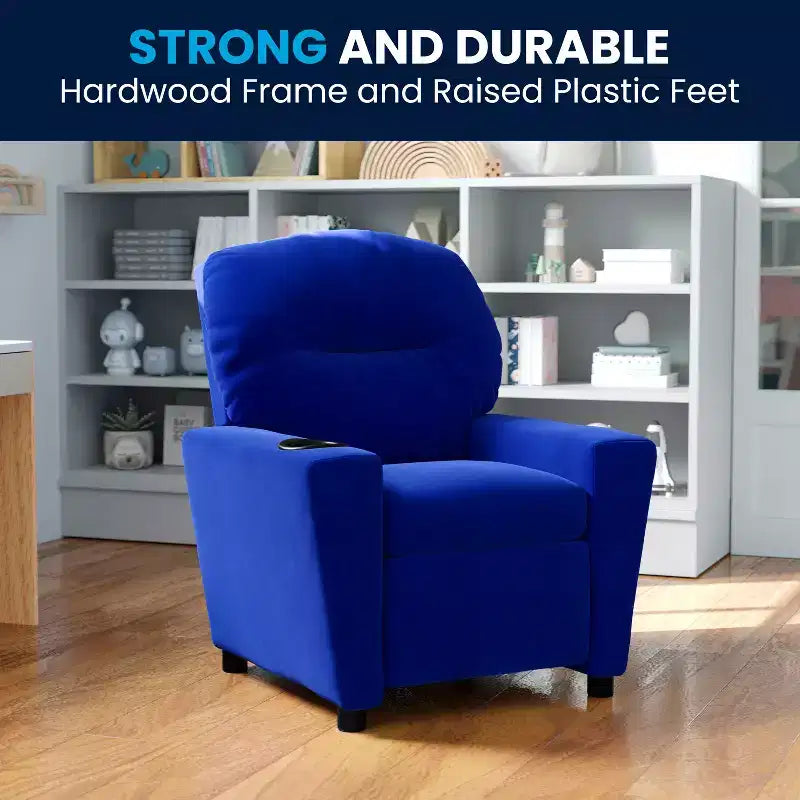 Fauteuil inclinable contemporain pour enfants Flash Furniture avec porte-gobelet