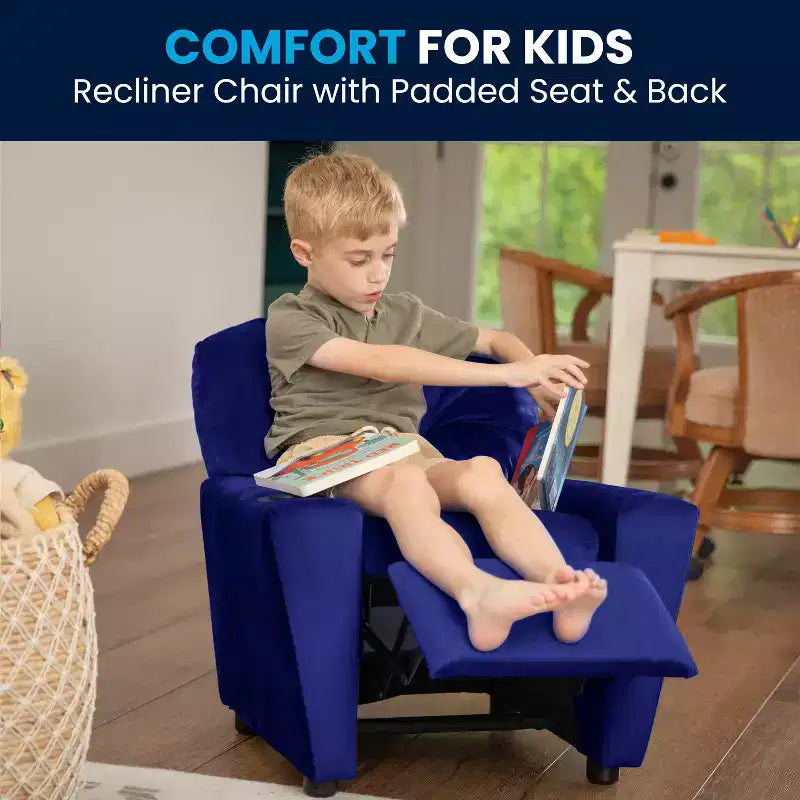 Fauteuil inclinable contemporain pour enfants Flash Furniture avec porte-gobelet