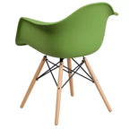Flash Furniture Chaise en plastique Alonza avec accoudoirs et pieds en bois