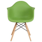Flash Furniture Chaise en plastique Alonza avec accoudoirs et pieds en bois