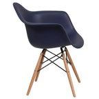 Flash Furniture Chaise en plastique Alonza avec accoudoirs et pieds en bois