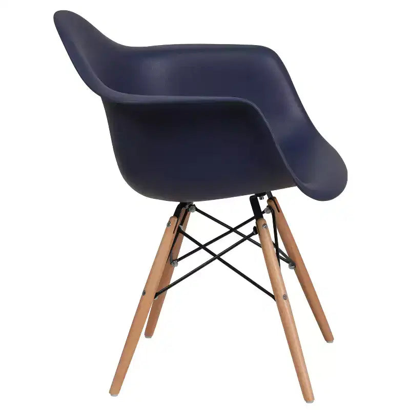 Flash Furniture Chaise en plastique Alonza avec accoudoirs et pieds en bois