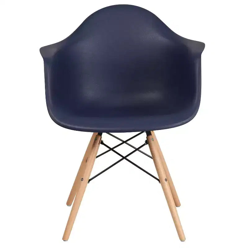 Flash Furniture Chaise en plastique Alonza avec accoudoirs et pieds en bois