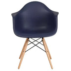 Flash Furniture Chaise en plastique Alonza avec accoudoirs et pieds en bois
