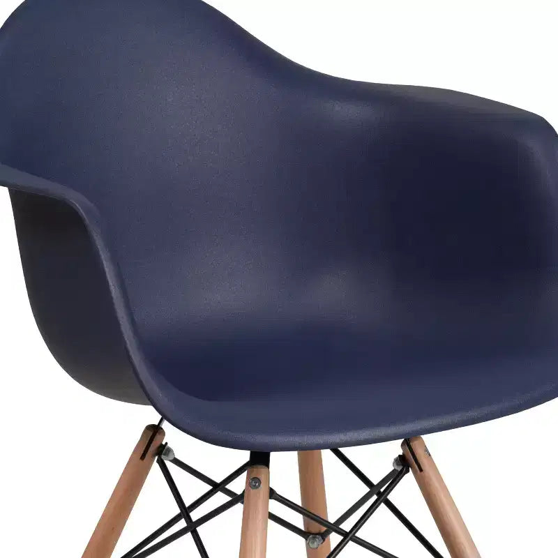 Flash Furniture Chaise en plastique Alonza avec accoudoirs et pieds en bois