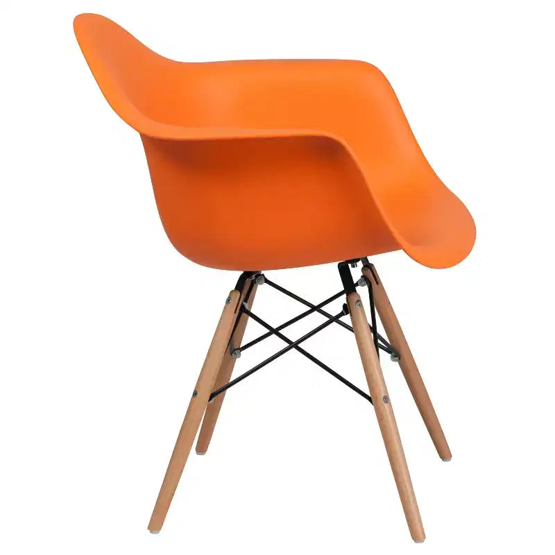 Flash Furniture Chaise en plastique Alonza avec accoudoirs et pieds en bois