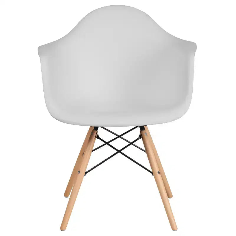 Flash Furniture Chaise en plastique Alonza avec accoudoirs et pieds en bois
