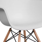 Flash Furniture Chaise en plastique Alonza avec accoudoirs et pieds en bois
