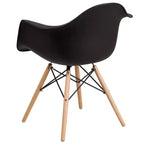 Flash Furniture Chaise en plastique Alonza avec accoudoirs et pieds en bois