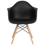 Flash Furniture Chaise en plastique Alonza avec accoudoirs et pieds en bois