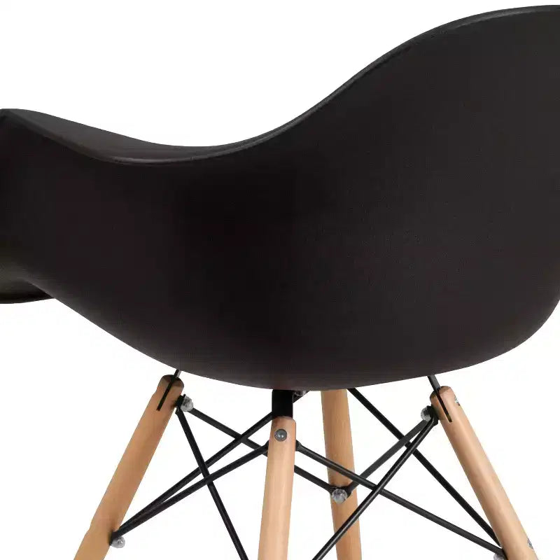 Flash Furniture Chaise en plastique Alonza avec accoudoirs et pieds en bois