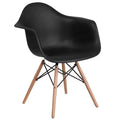 Flash Furniture Chaise en plastique Alonza avec accoudoirs et pieds en bois