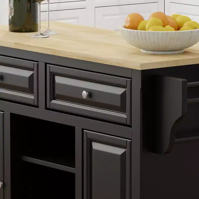 Desserte de cuisine Glenwillow avec roulettes verrouillables