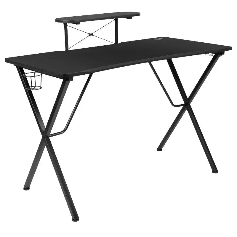 Ensemble bureau de jeu et chaise Emma et Oliver avec porte-gobelet, support pour casque et support pour écran