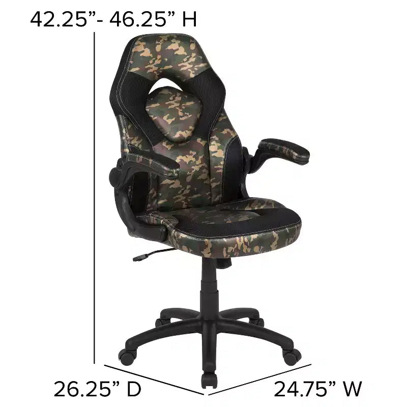 Ensemble bureau de jeu et chaise Emma et Oliver avec porte-gobelet, support pour casque et support pour écran