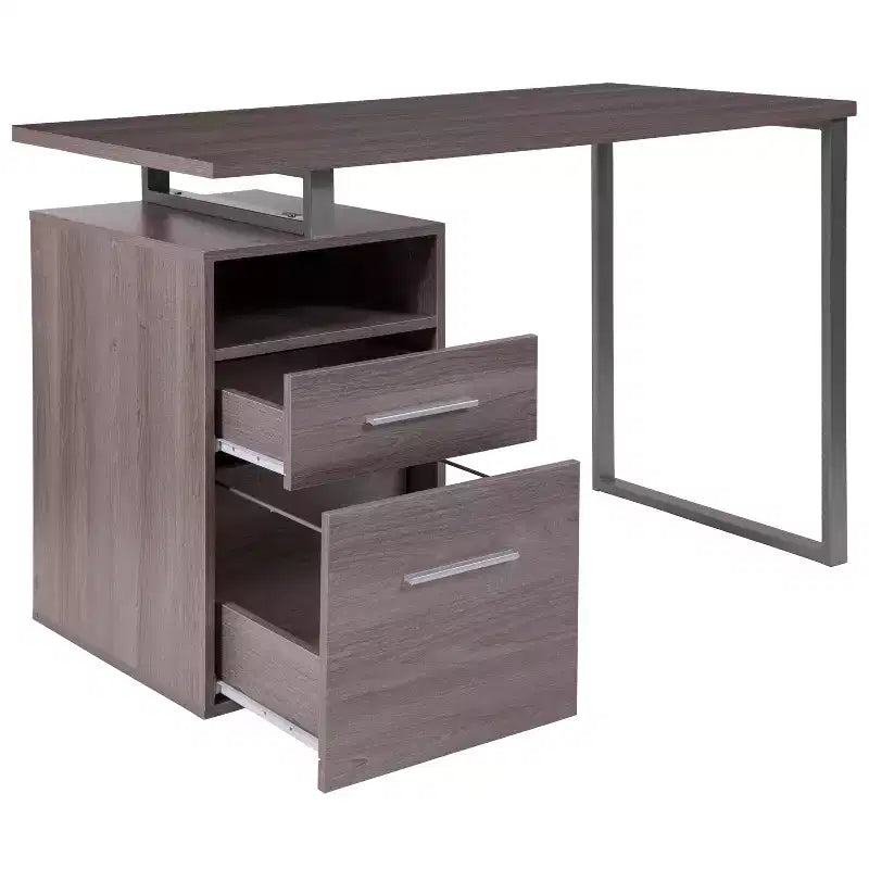 Bureau Emma et Oliver avec deux tiroirs et cadre en métal