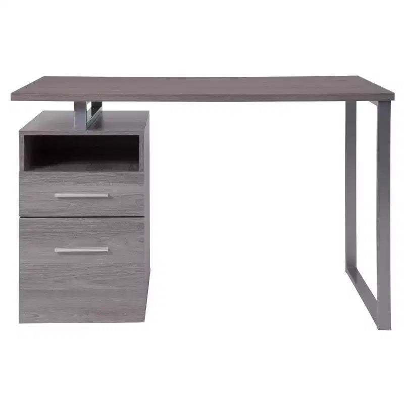 Bureau Emma et Oliver avec deux tiroirs et cadre en métal