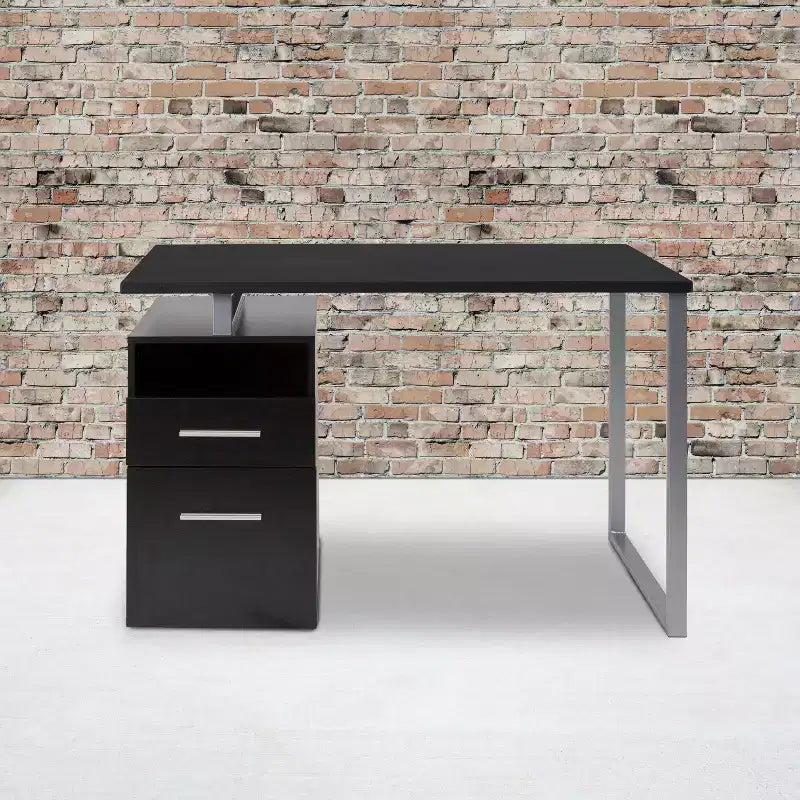 Bureau Emma et Oliver avec deux tiroirs et cadre en métal