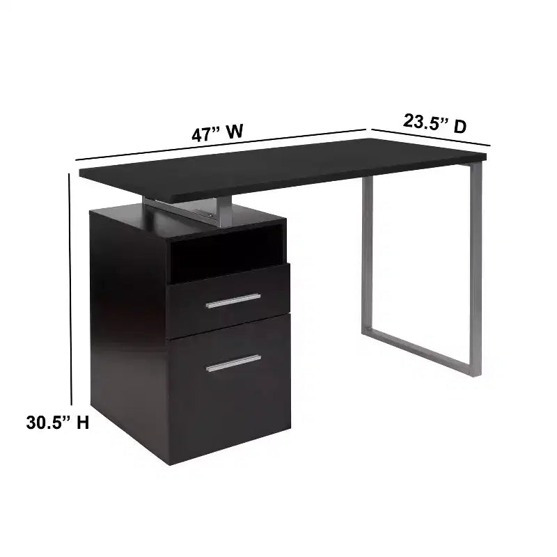 Bureau Emma et Oliver avec deux tiroirs et cadre en métal