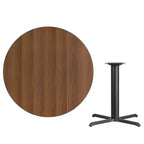 Dessus de table rond en stratifié Emma et Oliver 42 avec base de table hauteur 33x33