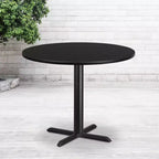 Dessus de table rond en stratifié Emma et Oliver 42 avec base de table hauteur 33x33