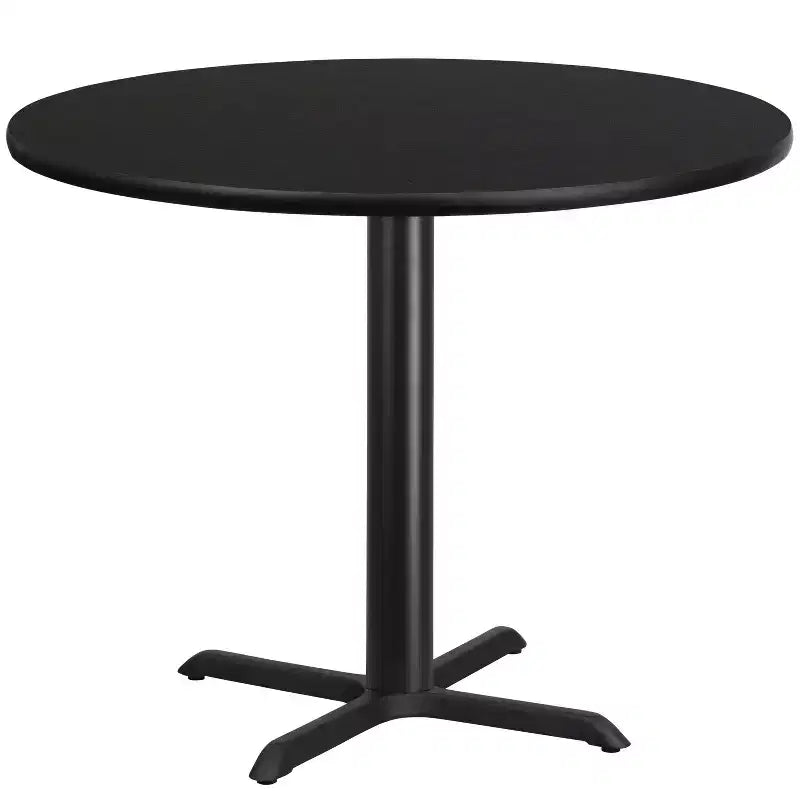 Dessus de table rond en stratifié Emma et Oliver 42 avec base de table hauteur 33x33