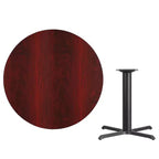 Dessus de table rond en stratifié Emma et Oliver 42 avec base de table hauteur 33x33