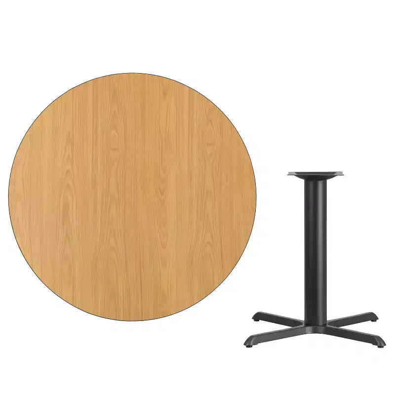 Dessus de table rond en stratifié Emma et Oliver 42 avec base de table hauteur 33x33