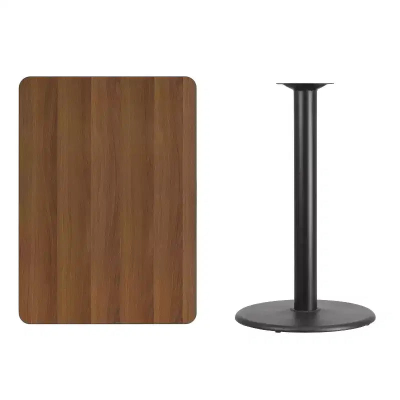 Table de bar rectangulaire en stratifié Emma and Oliver 30x42 avec base ronde 24