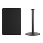 Table de bar rectangulaire en stratifié Emma and Oliver 30x42 avec base ronde 24