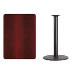 Table de bar rectangulaire en stratifié Emma and Oliver 30x42 avec base ronde 24