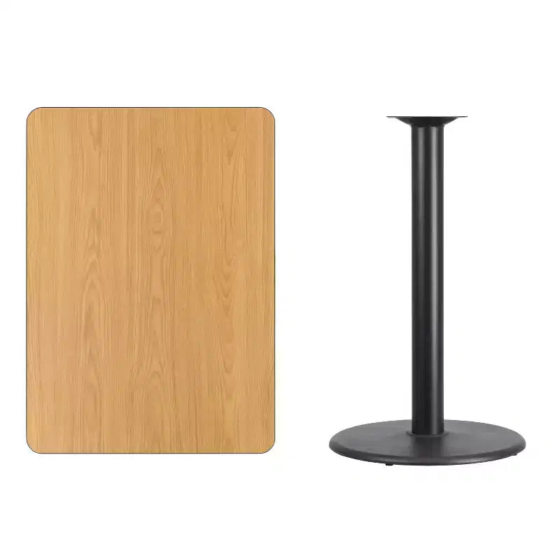 Table de bar rectangulaire en stratifié Emma and Oliver 30x42 avec base ronde 24