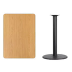 Table de bar rectangulaire en stratifié Emma and Oliver 30x42 avec base ronde 24
