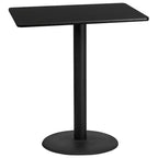 Table de bar rectangulaire en stratifié Emma and Oliver 30x42 avec base ronde 24